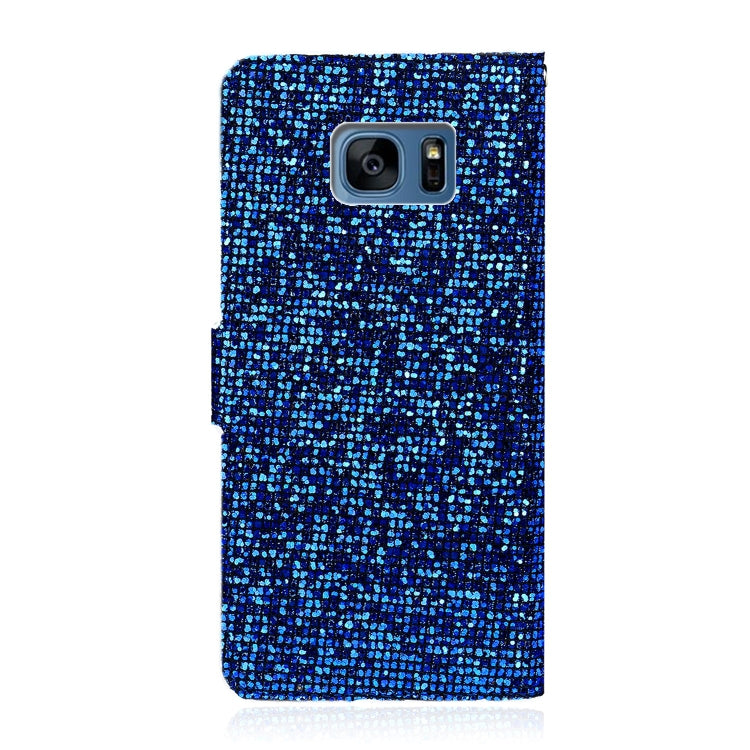 For Samsung Galaxy S7 Glitter Powder Horizontal Flip Leather Case with Card Slots & Holder & Lanyard