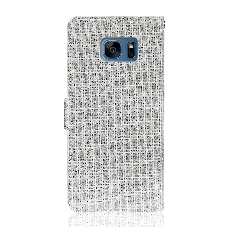For Samsung Galaxy S7 Glitter Powder Horizontal Flip Leather Case with Card Slots & Holder & Lanyard