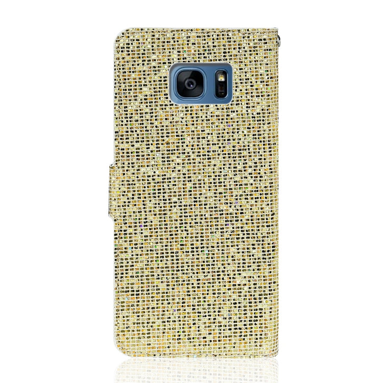 For Samsung Galaxy S7 Glitter Powder Horizontal Flip Leather Case with Card Slots & Holder & Lanyard
