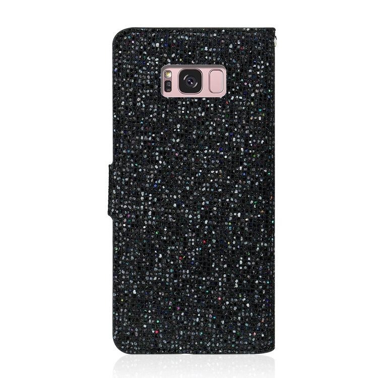 For Samsung Galaxy S8 Glitter Powder Horizontal Flip Leather Case with Card Slots & Holder & Lanyard