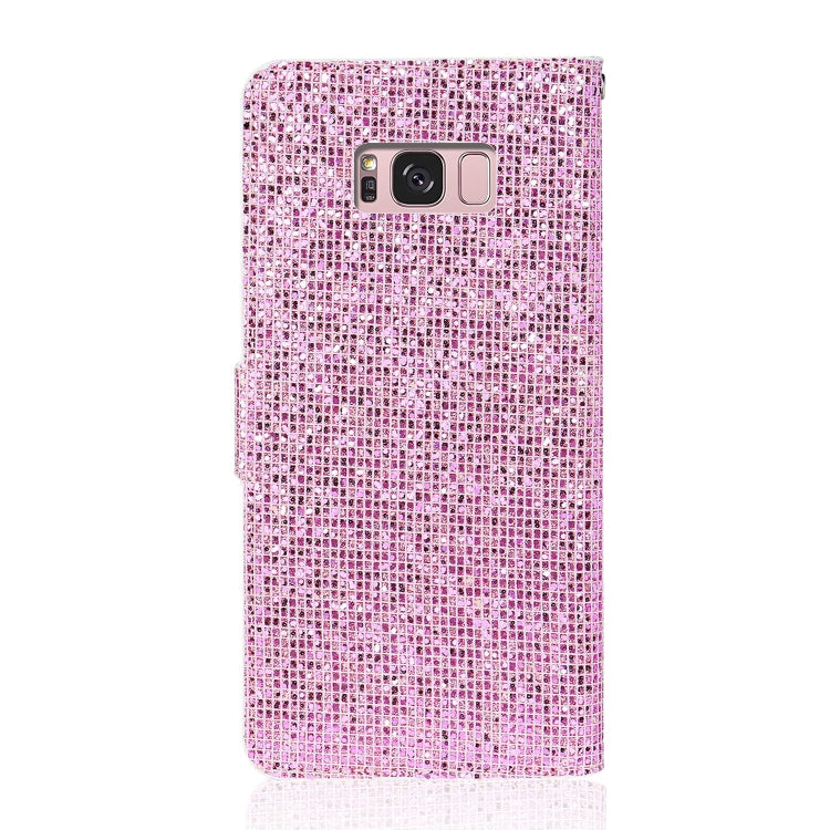 For Samsung Galaxy S8 Glitter Powder Horizontal Flip Leather Case with Card Slots & Holder & Lanyard