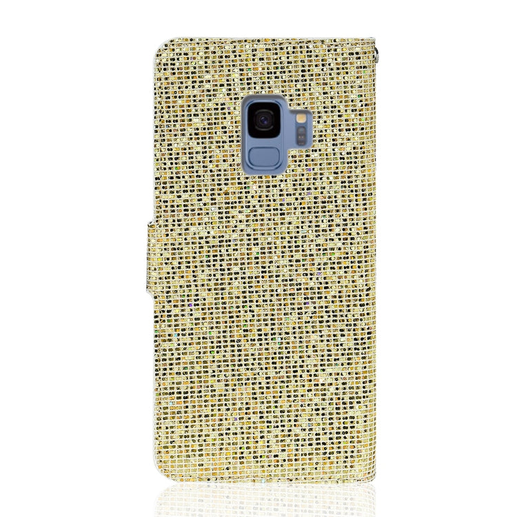 For Samsung Galaxy S9 Glitter Powder Horizontal Flip Leather Case with Card Slots & Holder & Lanyard