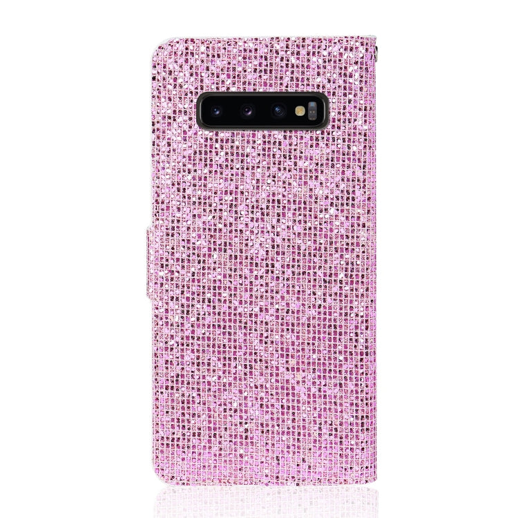 For Samsung Galaxy S10 Glitter Powder Horizontal Flip Leather Case with Card Slots & Holder & Lanyard