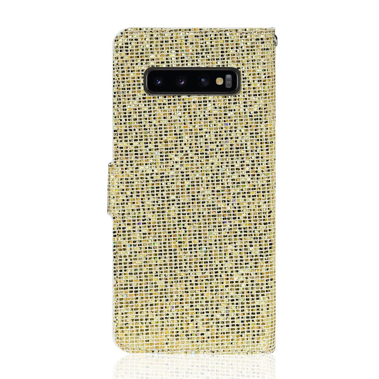 For Samsung Galaxy S10 Plus Glitter Powder Horizontal Flip Leather Case with Card Slots & Holder & Lanyard