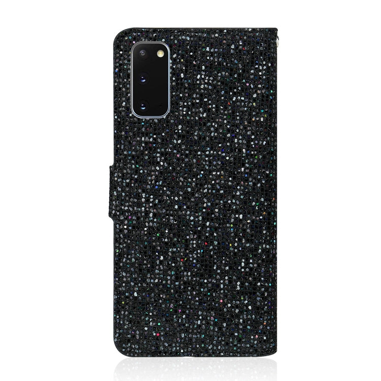 For Samsung Galaxy S20 Glitter Powder Horizontal Flip Leather Case with Card Slots & Holder & Lanyard