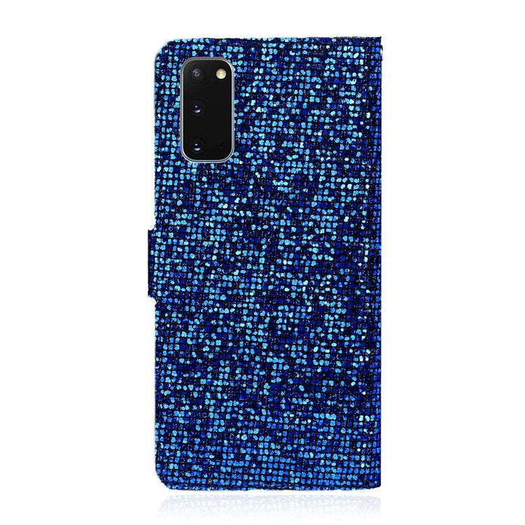 For Samsung Galaxy S20 Glitter Powder Horizontal Flip Leather Case with Card Slots & Holder & Lanyard