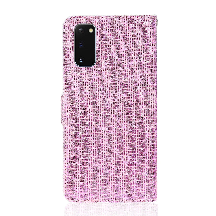 For Samsung Galaxy S20 Glitter Powder Horizontal Flip Leather Case with Card Slots & Holder & Lanyard