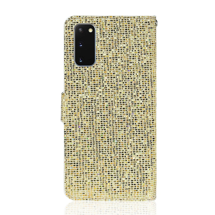 For Samsung Galaxy S20 Glitter Powder Horizontal Flip Leather Case with Card Slots & Holder & Lanyard
