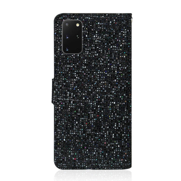 For Samsung Galaxy S20 Plus Glitter Powder Horizontal Flip Leather Case with Card Slots & Holder & Lanyard