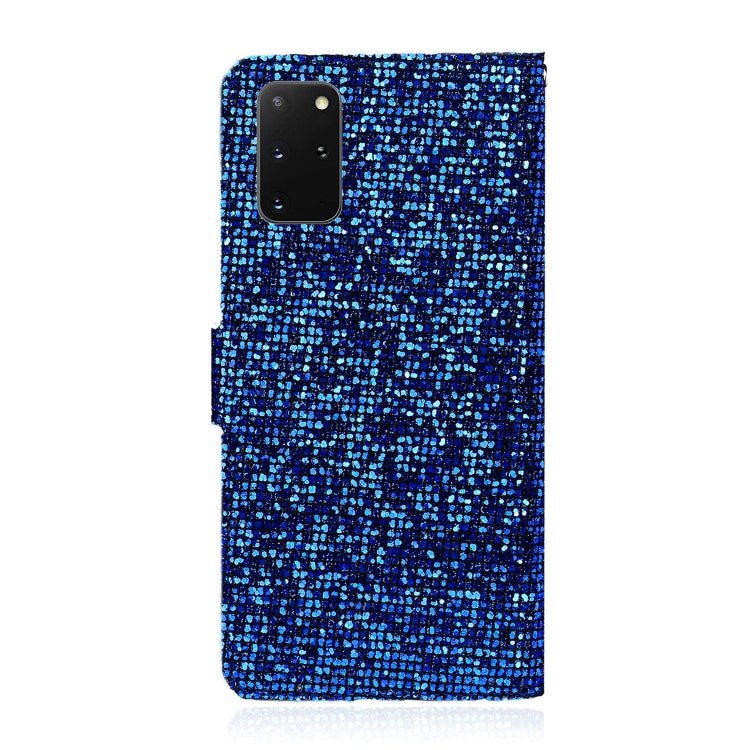 For Samsung Galaxy S20 Plus Glitter Powder Horizontal Flip Leather Case with Card Slots & Holder & Lanyard