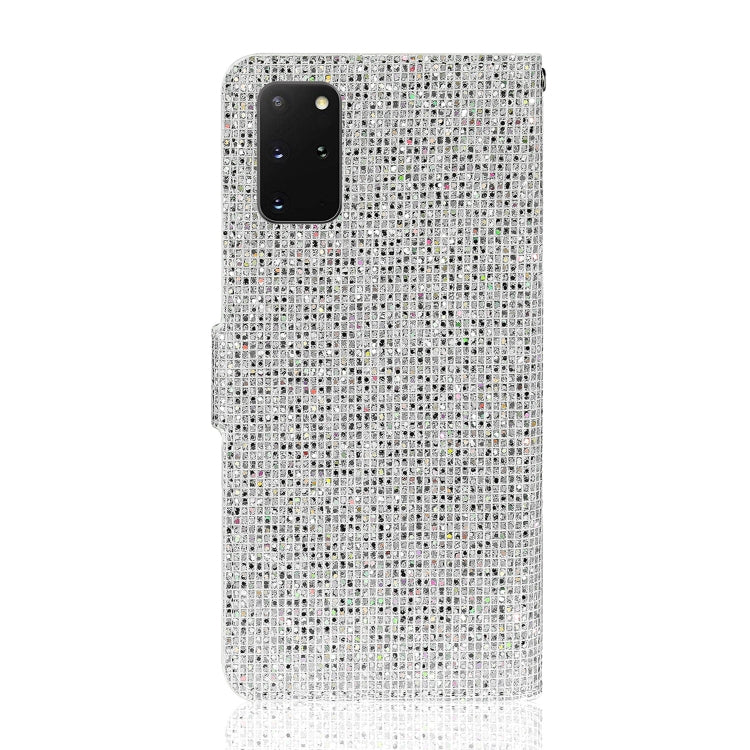 For Samsung Galaxy S20 Plus Glitter Powder Horizontal Flip Leather Case with Card Slots & Holder & Lanyard