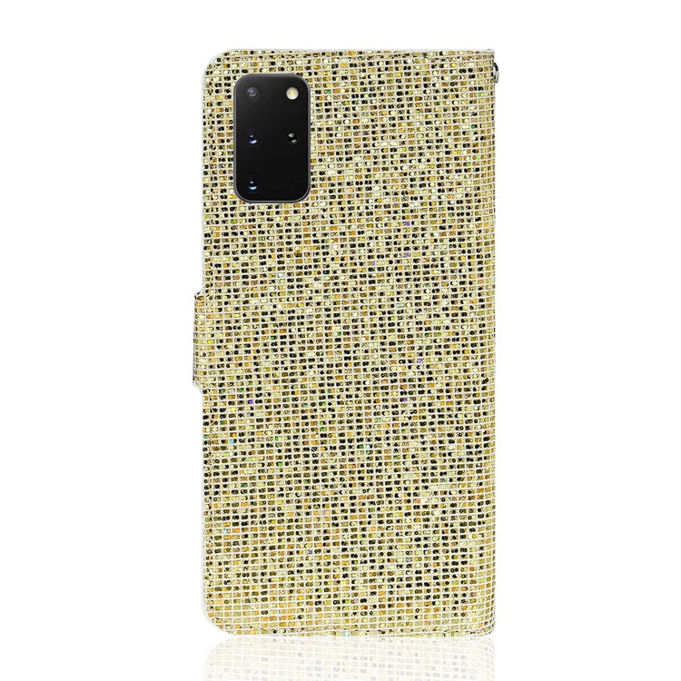 For Samsung Galaxy S20 Plus Glitter Powder Horizontal Flip Leather Case with Card Slots & Holder & Lanyard