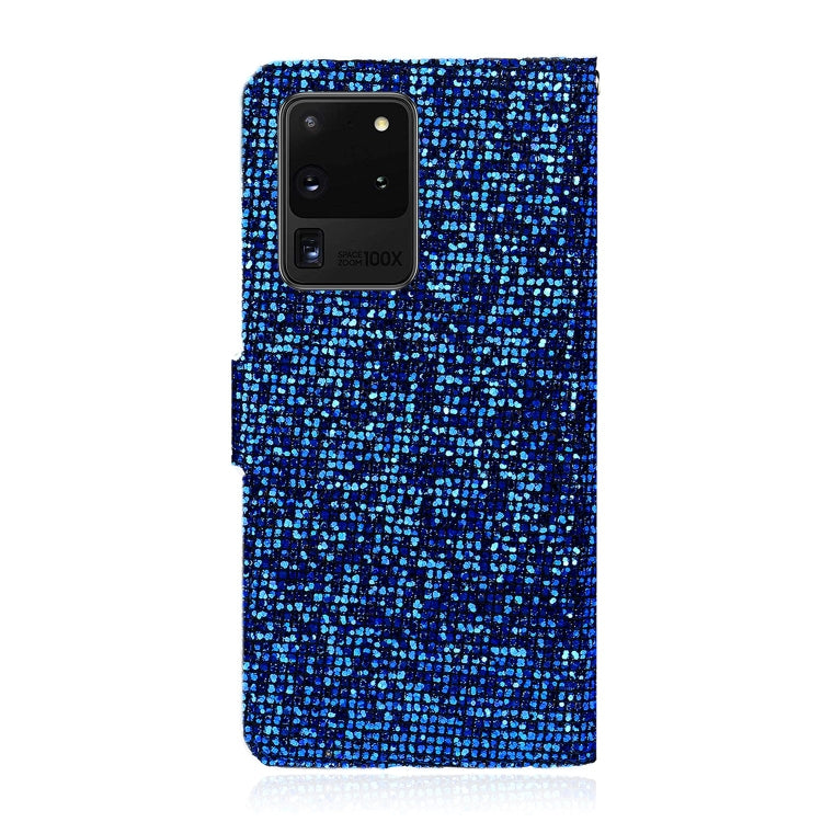 For Samsung Galaxy S20 Ultra Glitter Powder Horizontal Flip Leather Case with Card Slots & Holder & Lanyard