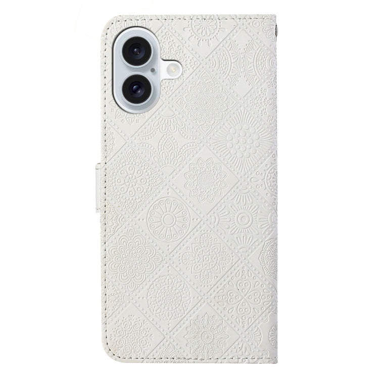 For iPhone 16 Ethnic Style Embossed Pattern Leather Phone Case