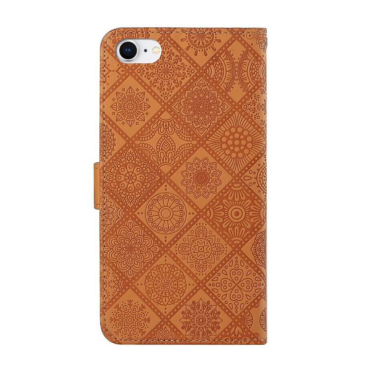 For iPhone 17e / 16e Ethnic Style Embossed Pattern Leather Phone Case