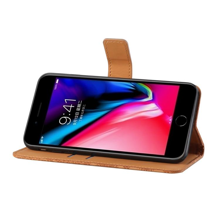 For iPhone 17e / 16e Ethnic Style Embossed Pattern Leather Phone Case