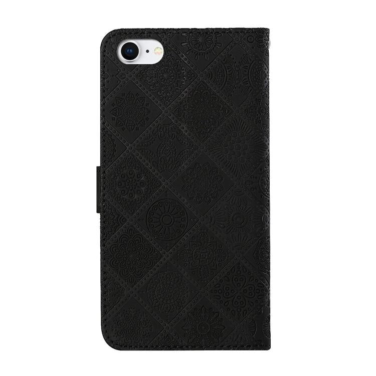 For iPhone 17e / 16e Ethnic Style Embossed Pattern Leather Phone Case