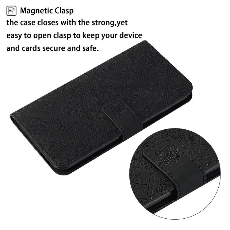 For iPhone 17e / 16e Ethnic Style Embossed Pattern Leather Phone Case