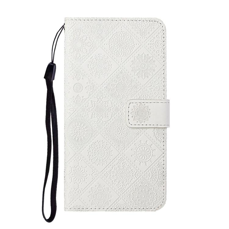 For iPhone 17e / 16e Ethnic Style Embossed Pattern Leather Phone Case