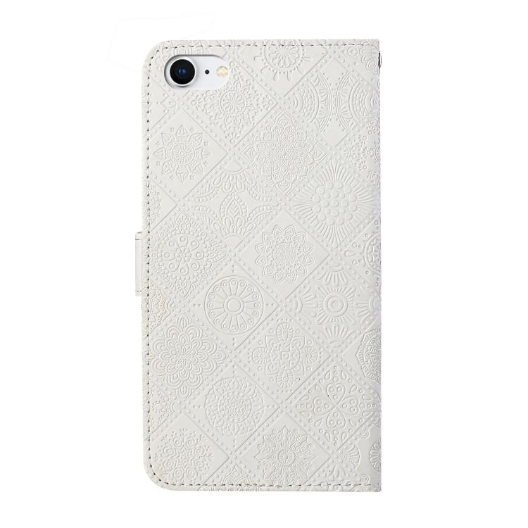 For iPhone 17e / 16e Ethnic Style Embossed Pattern Leather Phone Case