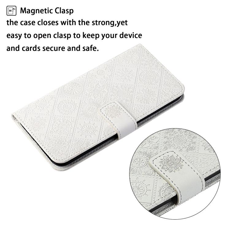 For iPhone 17e / 16e Ethnic Style Embossed Pattern Leather Phone Case