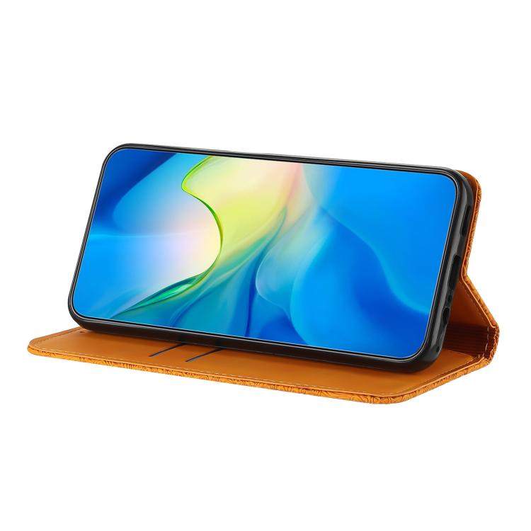 For iPhone 17 Pro Ethnic Embossed Adsorption Leather Phone Case