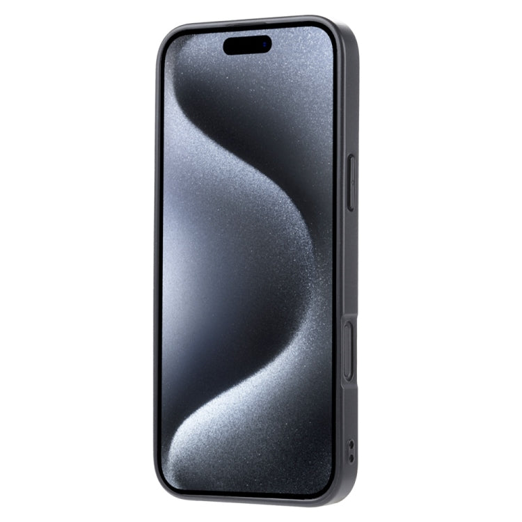 For iPhone 16 Pro Max Calfskin Card Slot TPU Hybrid PU Phone Case
