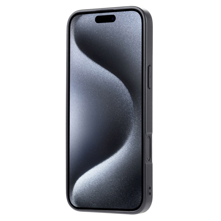 For iPhone 16 Calfskin Card Slot TPU Hybrid PU Phone Case