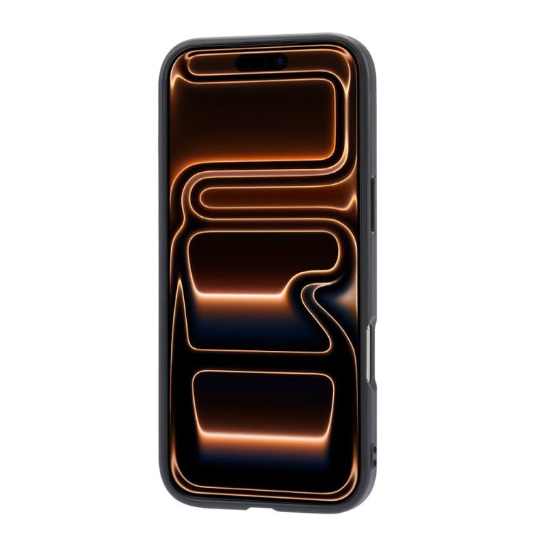For iPhone 17 Pro Max Calfskin Card Slot TPU Hybrid PU Phone Case