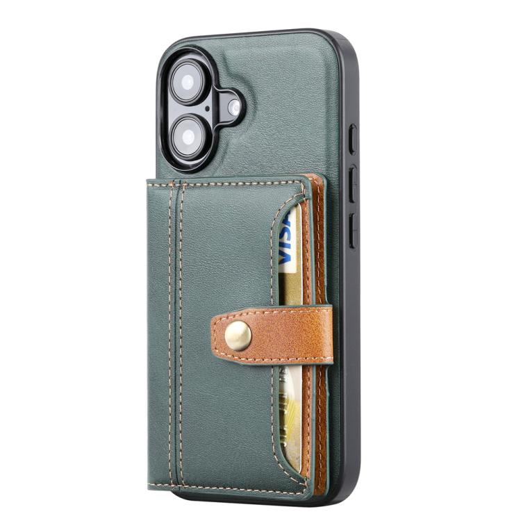 For iPhone 17 Calfskin Card Slot TPU Hybrid PU Phone Case