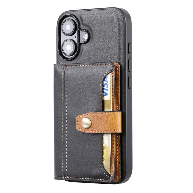 For iPhone 17 Calfskin Card Slot TPU Hybrid PU Phone Case