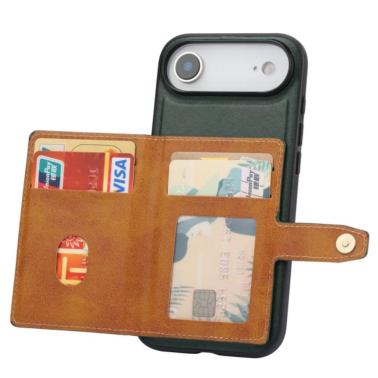 For iPhone Air Calfskin Card Slot TPU Hybrid PU Phone Case