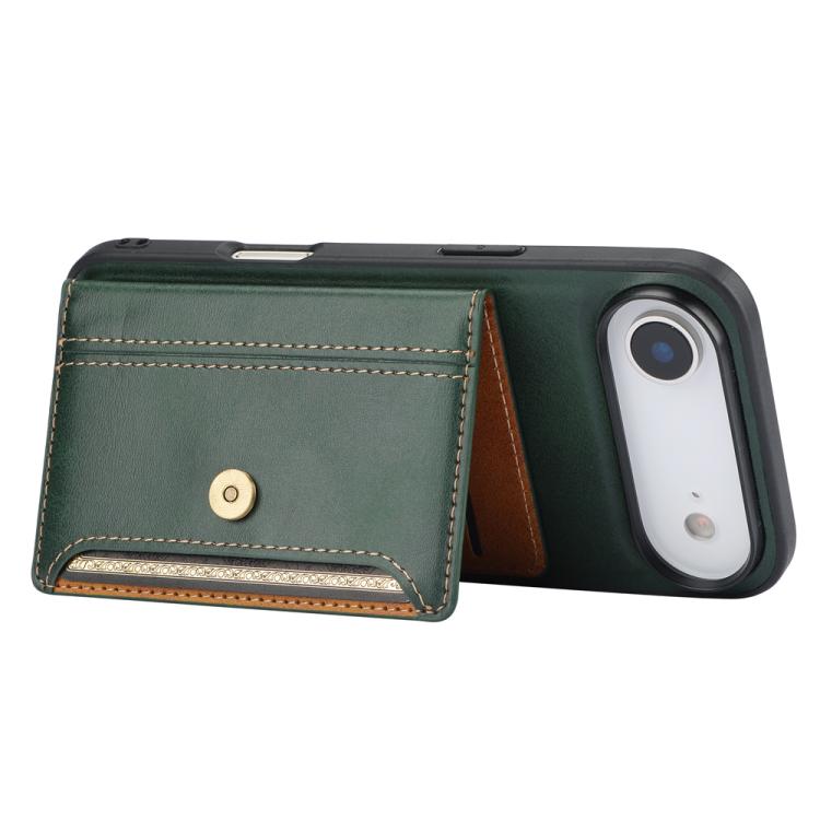For iPhone Air Calfskin Card Slot TPU Hybrid PU Phone Case