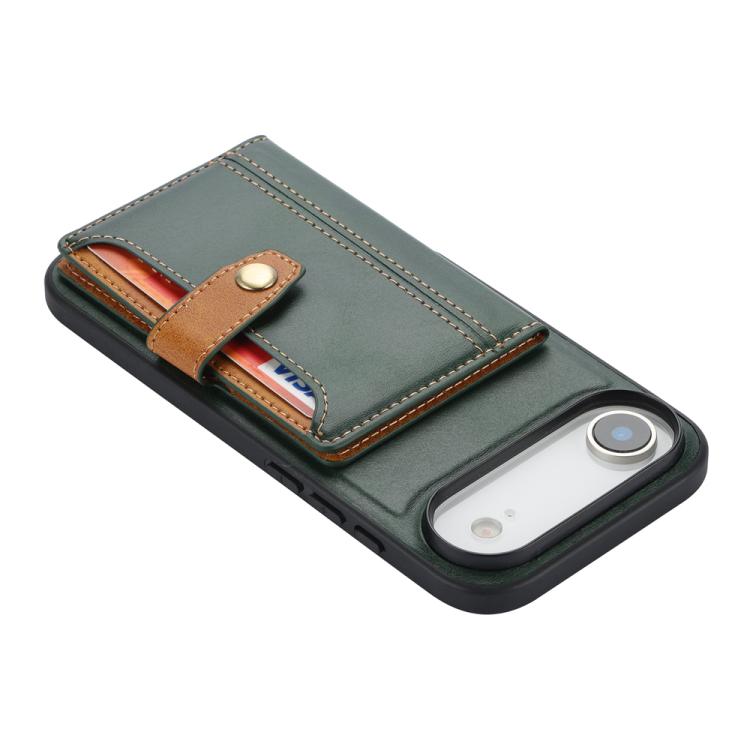 For iPhone Air Calfskin Card Slot TPU Hybrid PU Phone Case