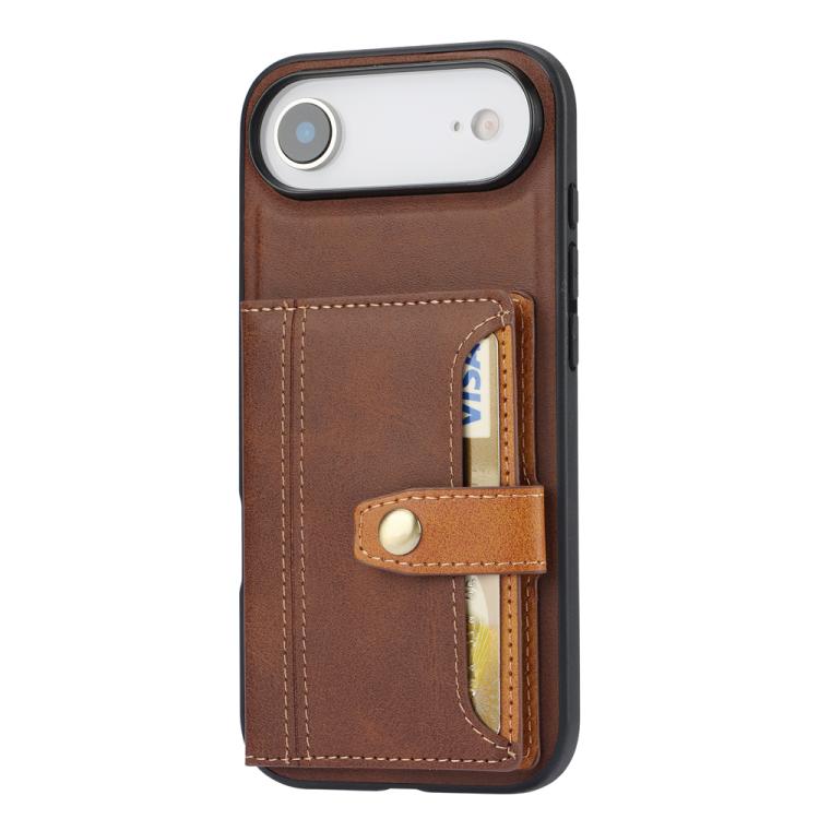 For iPhone Air Calfskin Card Slot TPU Hybrid PU Phone Case