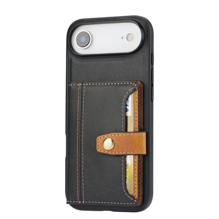 For iPhone Air Calfskin Card Slot TPU Hybrid PU Phone Case