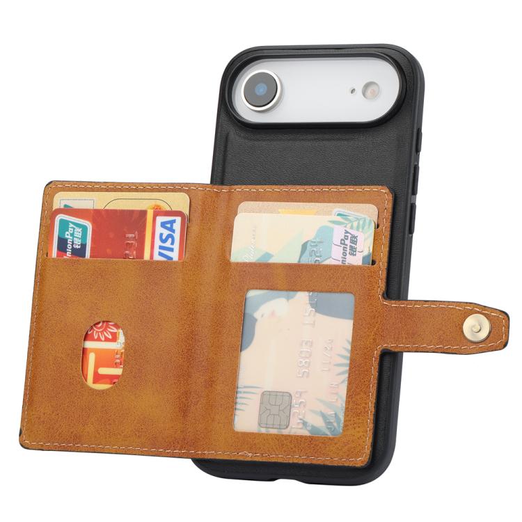For iPhone Air Calfskin Card Slot TPU Hybrid PU Phone Case
