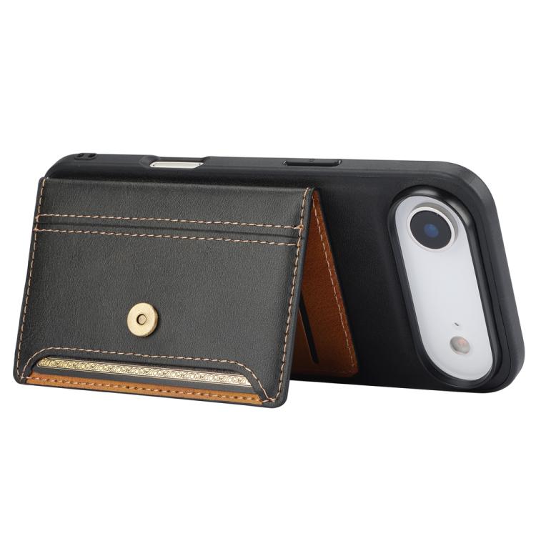 For iPhone Air Calfskin Card Slot TPU Hybrid PU Phone Case