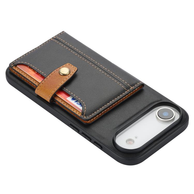 For iPhone Air Calfskin Card Slot TPU Hybrid PU Phone Case