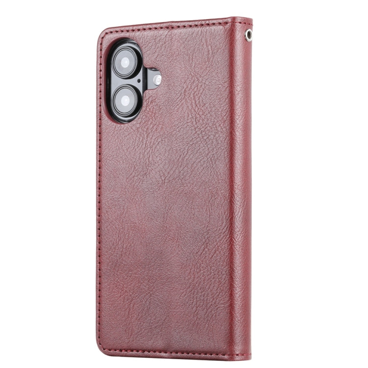 For iPhone 16 Knead Skin Texture Flip Leather Phone Case