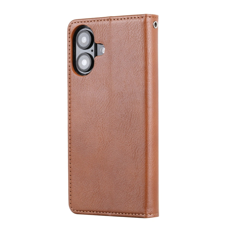 For iPhone 16 Knead Skin Texture Flip Leather Phone Case