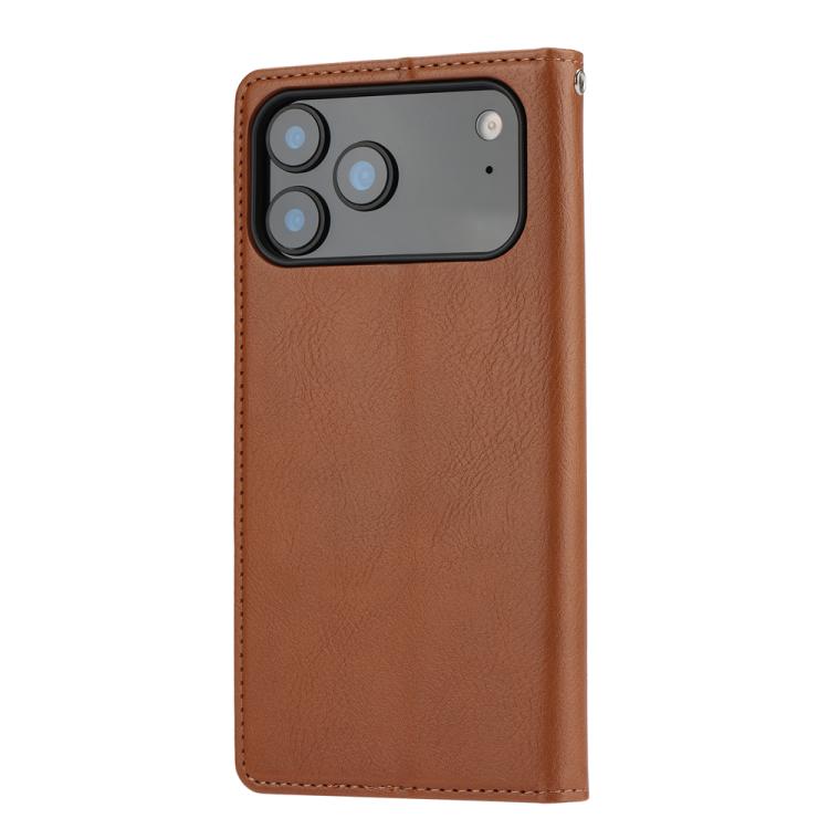 For iPhone 17 Pro Max Knead Skin Texture Flip Leather Phone Case