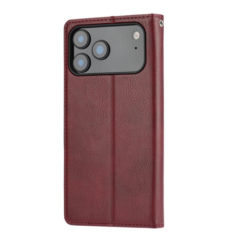 For iPhone 17 Pro Knead Skin Texture Flip Leather Phone Case