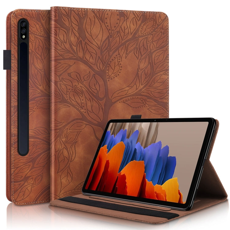 For Samsung Galaxy Tab S9 / S8 / S7 Life Tree Series Horizontal Flip Leather Tablet Case