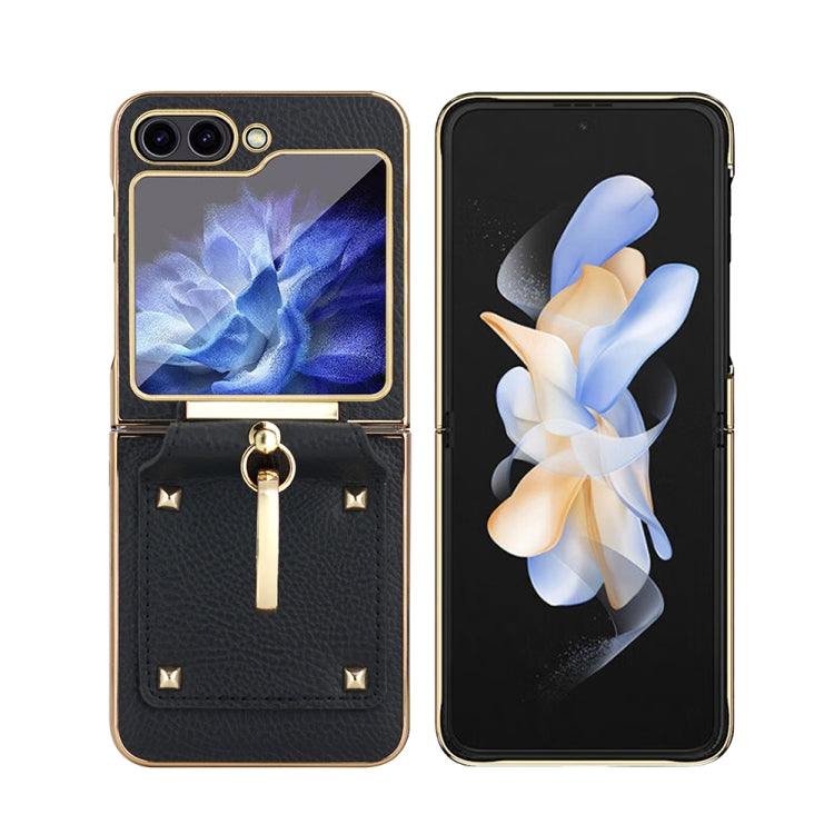 For Samsung Galaxy Z Flip5 Colorful PU Phone Case with Ring Holder