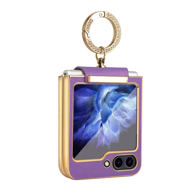 For Samsung Galaxy Z Flip5 Colorful PU Phone Case with Ring Holder