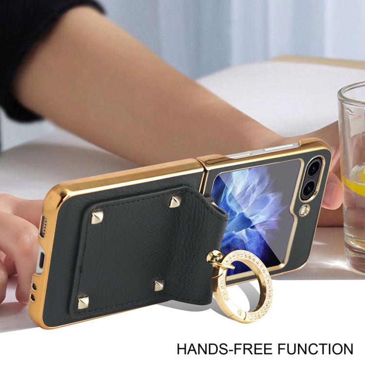For Samsung Galaxy Z Flip5 Colorful PU Phone Case with Ring Holder