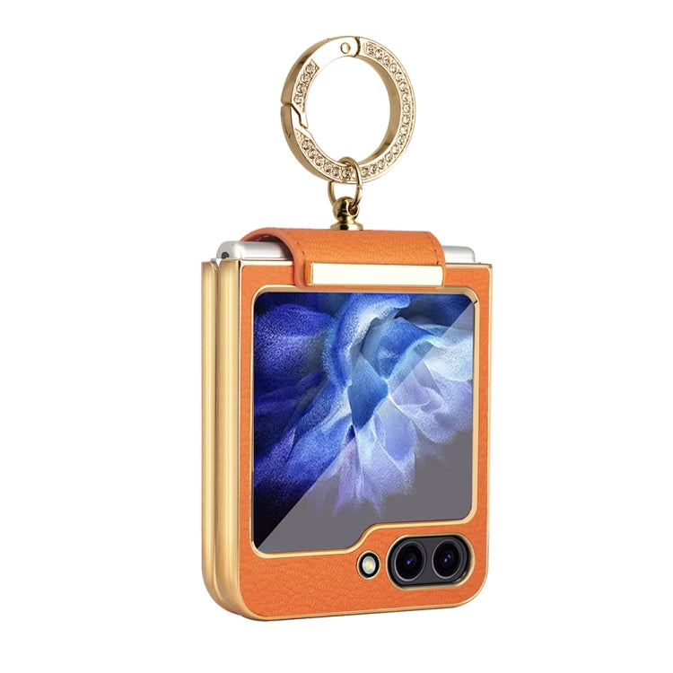 For Samsung Galaxy Z Flip5 Colorful PU Phone Case with Ring Holder