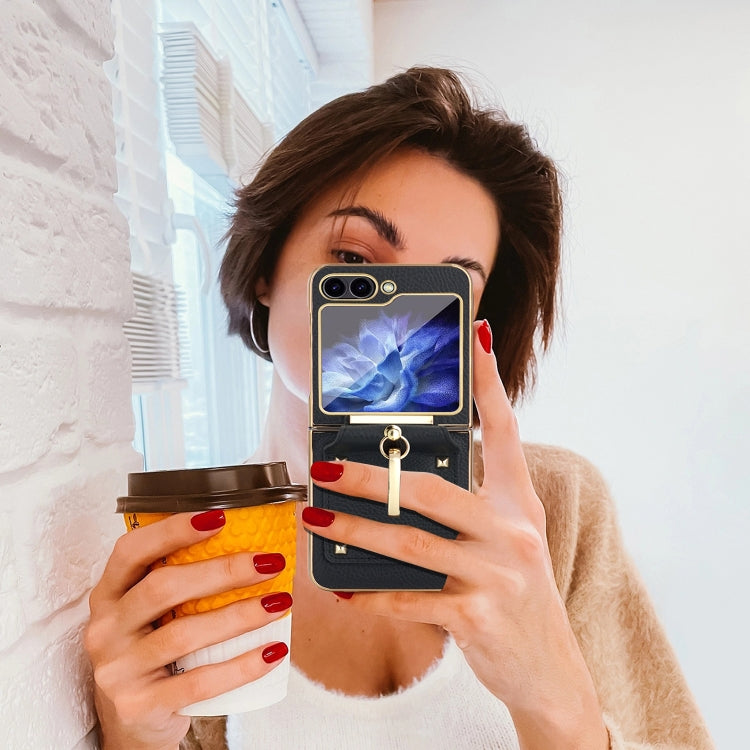 For Samsung Galaxy Z Flip7 FE / Flip6 Colorful PU Phone Case with Ring Holder