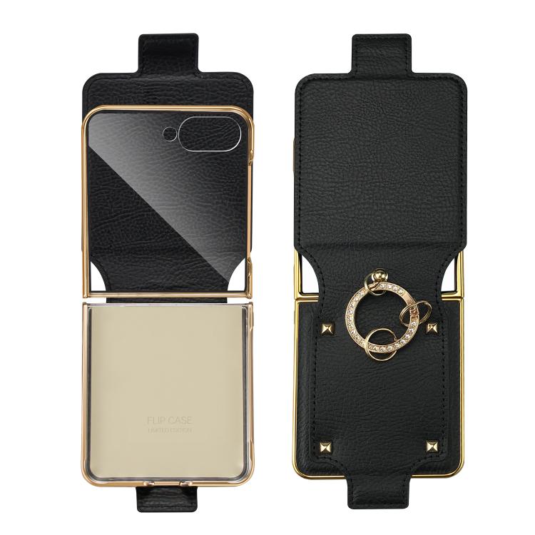 For Samsung Galaxy Z Flip7 5G Colorful PU Phone Case with Ring Holder